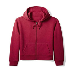 Men's Red <b>Hooded</b> <b>Zip</b>-Up Sweatshirt Regular Fit Cotton French Terry Casual Autumn Wear Pocket Design Regular Sleeve Knitted Style - Product Image 3