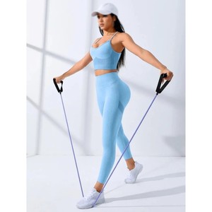 Conjunto Deportivo de Yoga para Mujer, Talla Grande, Impermeable, Sin Costuras, de un Solo Hombro, con Sujetador Deportivo y Leggings de Cintura Alta, 2 Piezas, para Entrenamiento y Fitness - Product Image 6