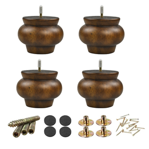 Pata de Mueble Redonda Clásica de Madera Maciza, Pata de Repuesto para Sofá, Gabinete, Mesa, Fabricante de Piezas de Muebles - Product Image 5