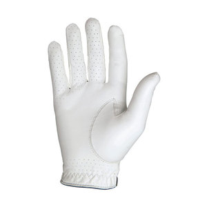 White Cabretta Leather Luxury Right Hand Golf Gloves Button Adjustable Wrist <b>Strap</b> Hand Grips Breathable Sports Outdoor - Product Image 1