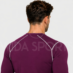 Men's Lightweight Breathable Athletic Compression Shirt Four-Way Stretch Moisture Wicking Base <b>Layer</b> for Gym Workout Training - Product Image 5