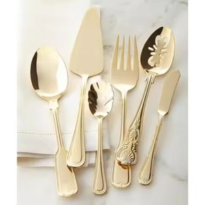 Luxury <b>Gold</b> Brass Cutlery Set Designer Dining Flatware Utensil Collection Elegant <b>Table</b> Setting For Restaurant - Product Image 1