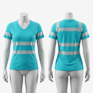 T-shirt de travail pour hommes et femmes, 180 GSM, polyester interlock de qualité supérieure, panneau réfléchissant, tee-shirt de sécurité, impression par sublimation personnalisée, broderie - Product Image 6
