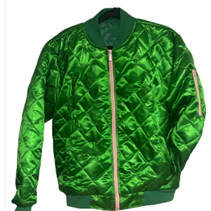 Chaqueta Bomber Universitaria de Lana con Símbolos Griegos Personalizados, Reversible, Cuello en V, Tejido de Secado Rápido, Bordado Premium, Cierre Frontal - Product Image 1