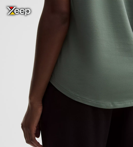 เสื้อยืดออกกำลังกายผู้หญิง XEEP แบบสบายๆ น้ำหนักเบา ทรงหลวม แขนสั้น ระบายอากาศดี คอวี ปักลายตัวอักษร - Product Image 3
