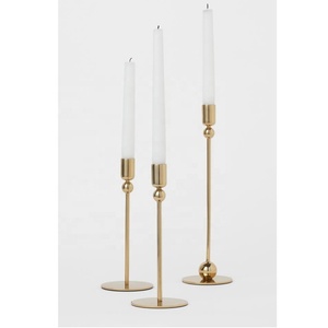 Brushed <b>Brass</b> Low Profile Chalice <b>Candlestick</b> Vintage Hourglass Waisted Taper Candle <b>Holder</b> for Luxury Dining Tables - Product Image 3