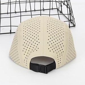Five Panel Sporty Baseball <b>Cap</b> Unisex Solid Color Fitted Flat Brim Breathable Waterproof Mesh Quick Dry Sports <b>Summer</b> Wear - Product Image 4