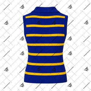 Suéter Chaleco a Rayas con Cuello en V Profundo Bordado de la Hermandad Griega Sigma Gamma Rho, Venta al Por Mayor - Product Image 2