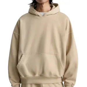 Produttore di base di alta qualità Pullover stampa personalizzata ricamo Logo spalla a goccia felpa con cappuccio da uomo