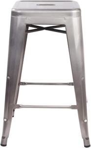 24 Inch Backless Counter <b>Stool</b> Set PU <b>Leather</b> Seat Adjustable Commercial Use Modern Design Industrial <b>Bar</b> <b>Stool</b> Durable Steel - Product Image 4