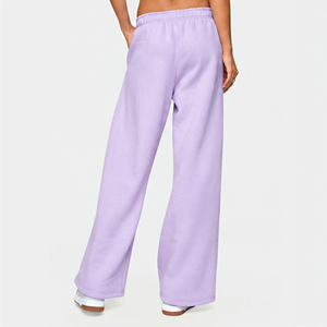 Pantalones deportivos anchos de poliéster y algodón para mujer, estilo informal, holgados, con logotipo y diseño personalizados. - Product Image 2