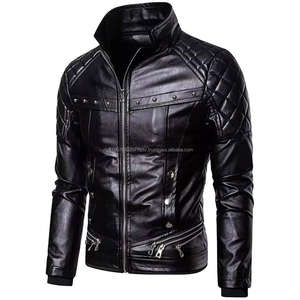 Chaqueta de Cuero Sintético Personalizada al Mejor Estilo 2024 para Hombre, Ajuste Delgado, Cómoda, Talla Grande, Transpirable - Product Image 6