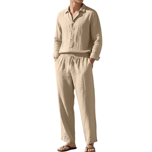 Ensemble décontracté d'été pour homme, respirant, en tricot gaufré, deux pièces, rayé, 400g, vêtements assortis en gros - Product Image 5