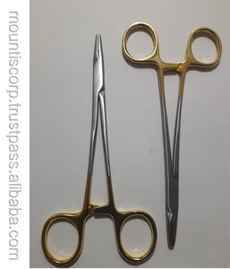 Porte-aiguilles en acier inoxydable MAYO HEGAR avec poignée dorée, inserts en carbure de tungstène de qualité TC, forceps GUJJAR SURGICAL - Product Image 6