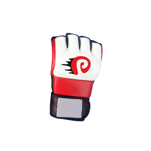 Top Ranking Custom Logo PU Leather MMA Gloves Professional Artificial <b>Open</b> Palm Sparring Gloves Non-Slip Lightweight for - Product Image 3