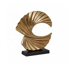 Unique Gold Finish Look Abstract Sculpture for Showcases Tabletop <b>Bookshelf</b> <b>Office</b> Desk Aluminium Sculpture Living Room Decor - Product Image 6