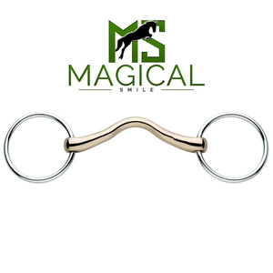 Mors de cheval Mullen à anneau lâche sur mesure de haute qualité, épaisseur 16 mm en argent allemand et anneaux de 70 mm en acier inoxydable - Product Image 1