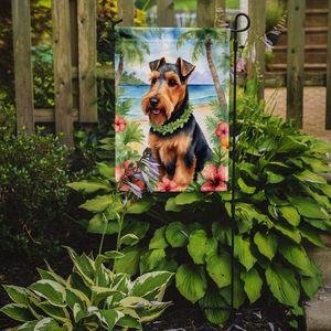 Welsh Terrier Luau Garden Flag Illustration multicolore pour patio et cour Boîte aux lettres décorative et bannière de jardin pour parterres de fleurs Taille de jardin - Product Image 2