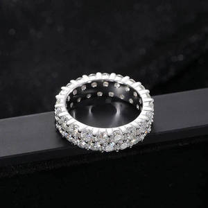 18k Silver Lab Grown Diamond <b>Skull</b> <b>Ring</b> Iced Out Cuban Link Chain Hip Hop Unisex Luxury Punk Gothic Filled Diamonds - Product Image 2