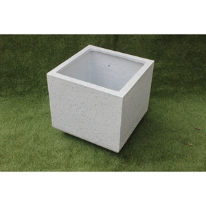 Classic KNT Creations FRP Cubo Serie Square Fiberglass Lightweight Durable Floor Boughpot Drainage Hole Hand Carved Finish Big - Product Image 5