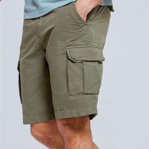 Pantalones Cortos Cargo para Hombre, 100% Algodón, Cierre con Cordón, Diseño Sólido, Estilo Vintage, Transpirables, Cintura Media, para Trabajo, Senderismo y Uso Diario - Product Image 3