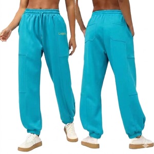 Pantalones Deportivos Cargo de Felpa Azul Marino, Cintura Media, Cordón Ajustable, Corte Regular, Largos, Casuales, de Verano, Impermeables, Transpirables, con Bolsillos - Product Image 6