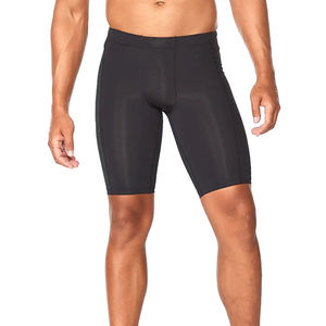 Nouveauté : Shorts de compression mi-longs en toile unie sur mesure, haute qualité, pour hommes, vente en gros à prix abordables, services OEM personnalisés - Product Image 1