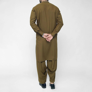 Shalwar Kameez de manga larga para hombre, tela de algodón cómoda, atuendo tradicional para la oración, la oficina y el hogar. - Product Image 3