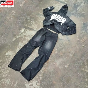 Cheap rate Rhinestone Sweat Suit Men USA Affordable Bling <b>Tracksuit</b> Hoodie Jogger Set Stylish Sportswear - Product Image 1