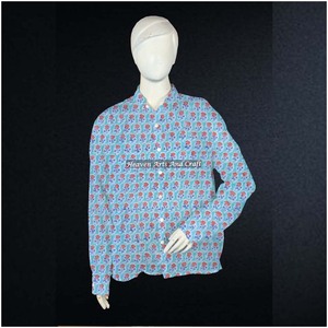 Camisa informal de verano para mujer, estampada a mano, de algodón, con diseño floral, transpirable, estilo étnico, tipo túnica. - Product Image 6