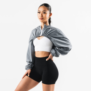 Dernières tendances de la mode, vestes courtes de haute qualité, vestes coupe-vent légères et imperméables à capuche personnalisées pour femmes - Product Image 2