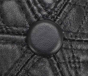 Quilted Black Leather Look Cap Unisex Casual <b>Hat</b> Four Seasons 56-58CM - Product Image 5