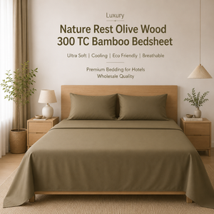 Sábanas de Bambú Puro de 300 Hilos, Madera de Olivo, Premium Nature Rest |   Ropa de Cama de Lujo, Fresca y Transpirable para Hoteles y Resorts - Product Image 4