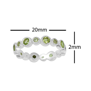 Anillo de Plata de Ley S925 100% Pura con Piedras Preciosas de Peridoto Natural de Buena Calidad, Nueva Colección, Anillo Delicado de Moda, Joyería Fina - Product Image 3