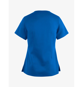 Women Hospital Uniforms Straight <b>Nursing</b> Medical Scrubs Dress Ceil Blue Color V Neck and Side Leg Slit Women Scrubs Dresses - Product Image 6