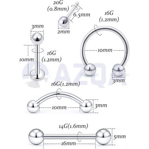 Pinzas para Septum de 6.25 Pulgadas con Bloqueo, Agujas para Perforación y Set de Joyería para Procedimientos Profesionales de Perforación Nasal - Product Image 3