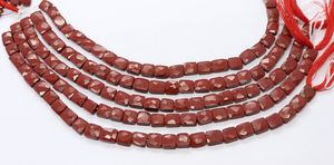 Natural <b>Red</b> Jasper Faceted Chicklet Beads 7-8 MM Jasper Gemstone Beads 8 Inch Faceted <b>Red</b> Jasper Square Shape Beads For Jewelry - Product Image 4