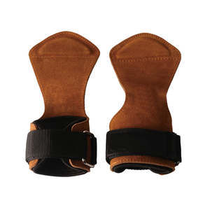 Nouvelles sangles de poignet antidérapantes en cuir de vachette de qualité supérieure, style flèche, avec coussinets de préhension personnalisés pour la musculation, le powerlifting et les soulevés de terre - Product Image 1