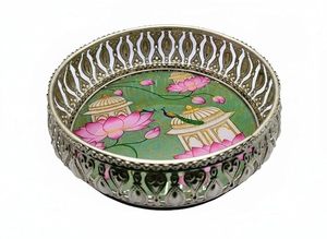 Ensemble de pots et plateaux en métal Pichwai faits à la main et écologiques pour mariage, Diwali, décoration intérieure indienne, cadeau - Product Image 4