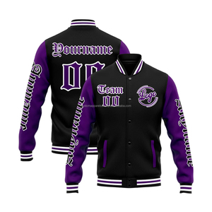 Performance Wool Blend <b>Varsity</b> <b>Jacket</b> for Athletes with Custom Front Embroidery and Stand Collar - Product Image 1