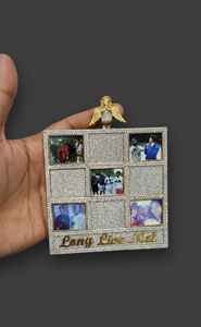 VVS Moissanite Diamond Iced Out Memorial Pendant <b>Necklace</b> In Gold Plated 925 <b>Silver</b> Hip Hop Pendant With <b>Angel</b> Wings Bail - Product Image 3