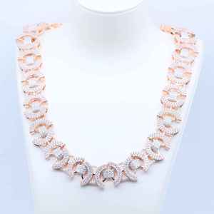 Collar de Cadena Cubana de Plata 925 Bañado en Oro Rosa con Diamante Moissanita, Joyería Bling Hip Hop con Encanto, Regalo para Fiestas - Product Image 5