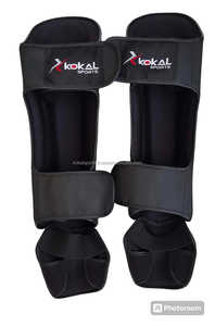 Espinillera Kickboxing para Artes Marciales MMA Muaythai entrenamiento hecho de cuero sintético duradero - Product Image 3