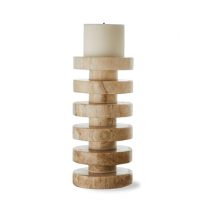 Natural Marble Ribbed Pillar <b>Candle</b> Holder <b>Set</b> Of 2 Elegant Stone Texture For Luxury Home Decor And Weddings High Quality - Product Image 5
