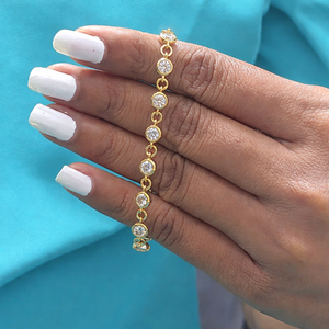 Bracelet tennis de haute qualité en or massif 10 carats pour femme, serti de diamants CVD ronds brillants DEF VVS, certifié IGI, cadeau idéal - Product Image 1