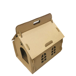 Wholesale Corrugated Board Self Erecting <b>Square</b> <b>Box</b> Cat Scratcher House Portable Eco-Friendly Recycled Materials Cat's - Product Image 1
