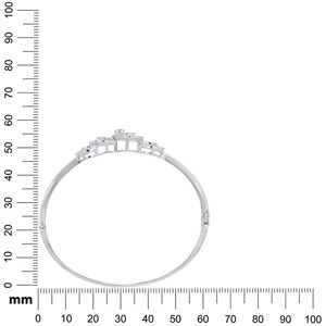 Bracelet spirale élégant en or blanc 18 carats avec diamants de laboratoire, design circulaire complexe, pierres étincelantes, sophistiqué pour femmes - Product Image 4