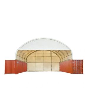 TMG DT4041CF 40FT X 40FT Tettoia Container a Doppia Tralicciatura con Copertura in PVC da 21 oz, Carport Resistente con Parete Terminale Chiusa e Frontale a Caduta Previ - Product Image 2