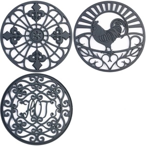 Soporte para ollas y sartenes de metal fundido con diseño de gallo, resistente al calor, antideslizante, estilo rústico para teteras - Product Image 4