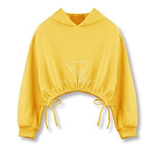 Sweat-shirt à capuche zippé pour femme de haute qualité, avec logo brodé personnalisé, coupe oversize vintage, style crop top - Product Image 5